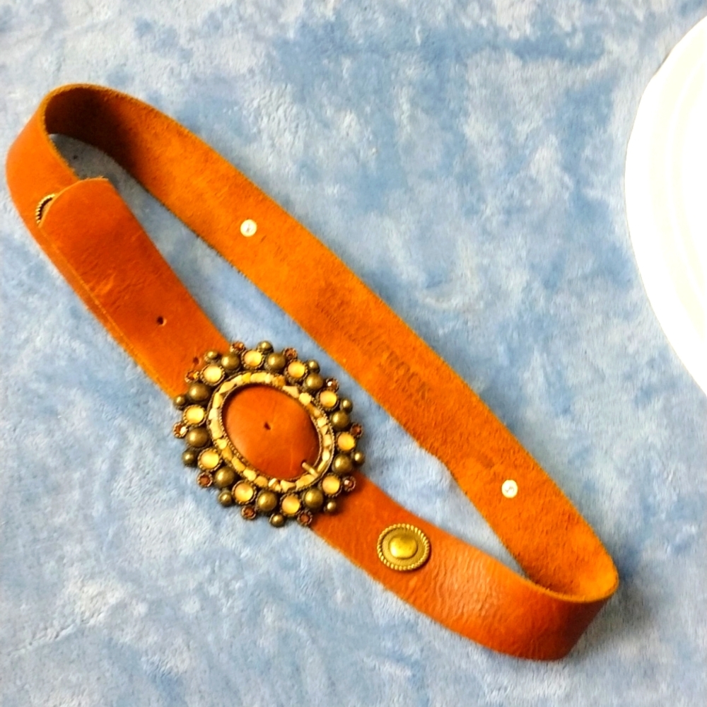 LEATHEROCK vintage 38" natural leather belt
